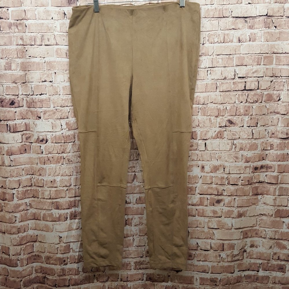 Cato Pants Faux Suede Camel/Tan Super Soft Size Large